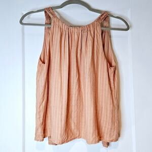 ABLE Deepti Peach Gauze Tie Back Halter Tank Top Size S